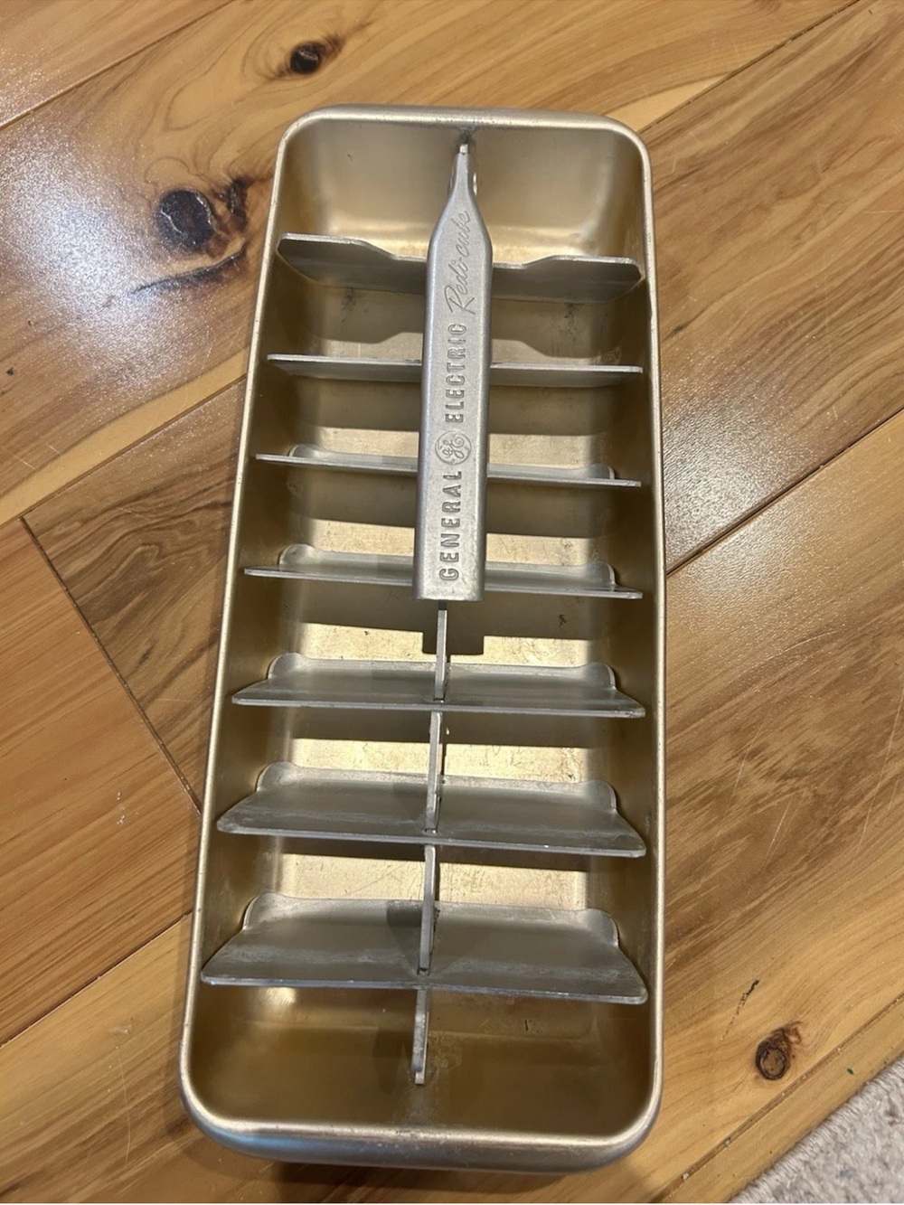 VTG Ice Cube Tray Aluminum Gold Color General Electric Redi-Cube
